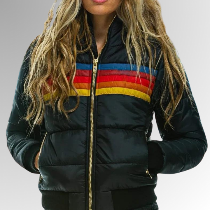 Marietta  | Zip-Up Jacket with Rainbow Stripes