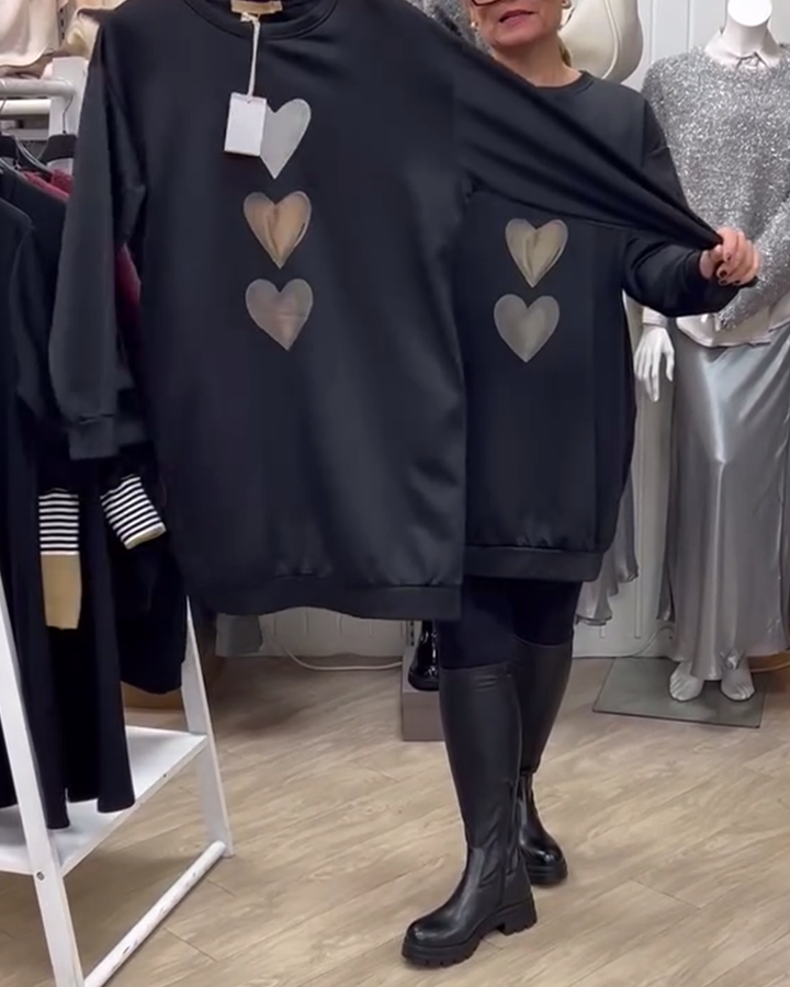 Hanah™ | Heart Print Pullover