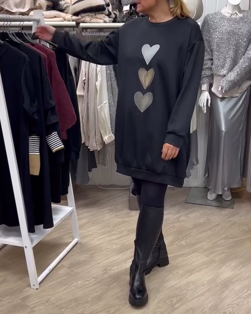 Hanah™ | Heart Print Pullover