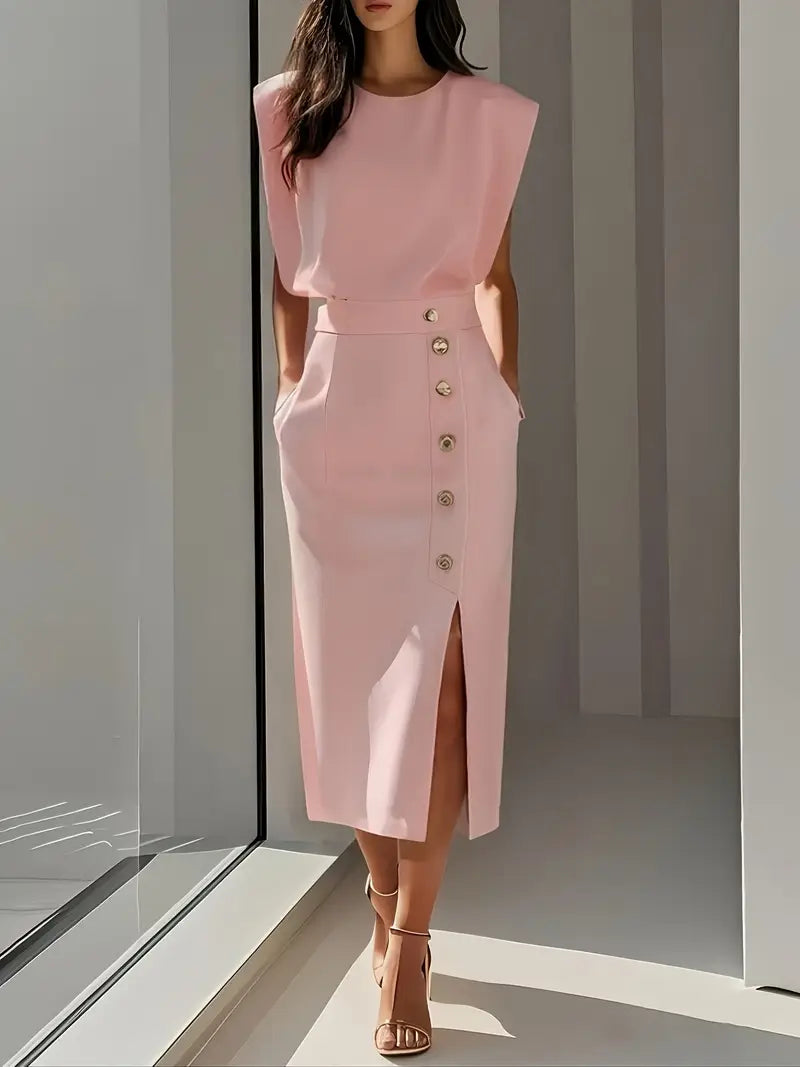 Dalia™ | Elegant Side Slit Midi Dress