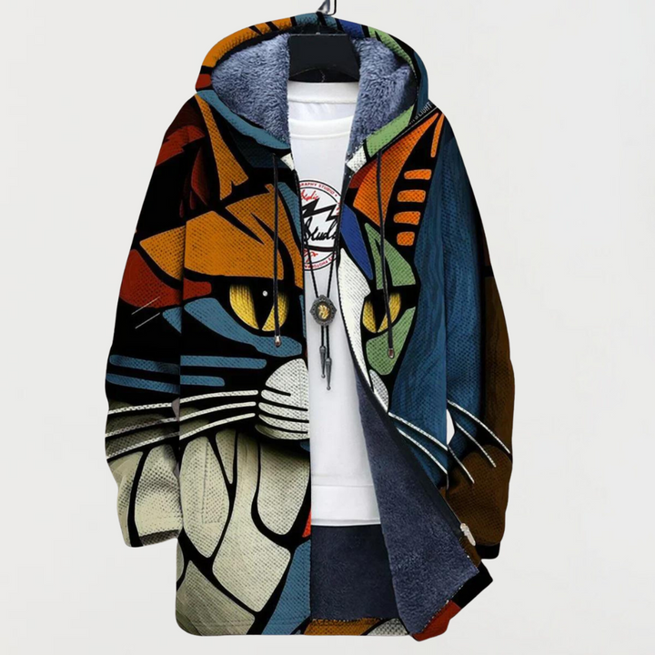 Lunaria | Abstract Cat Face Hoodie
